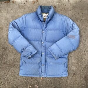 Vintage The North Face Goose Down Jacket Men's Medium Periwinkle, Brown Tag